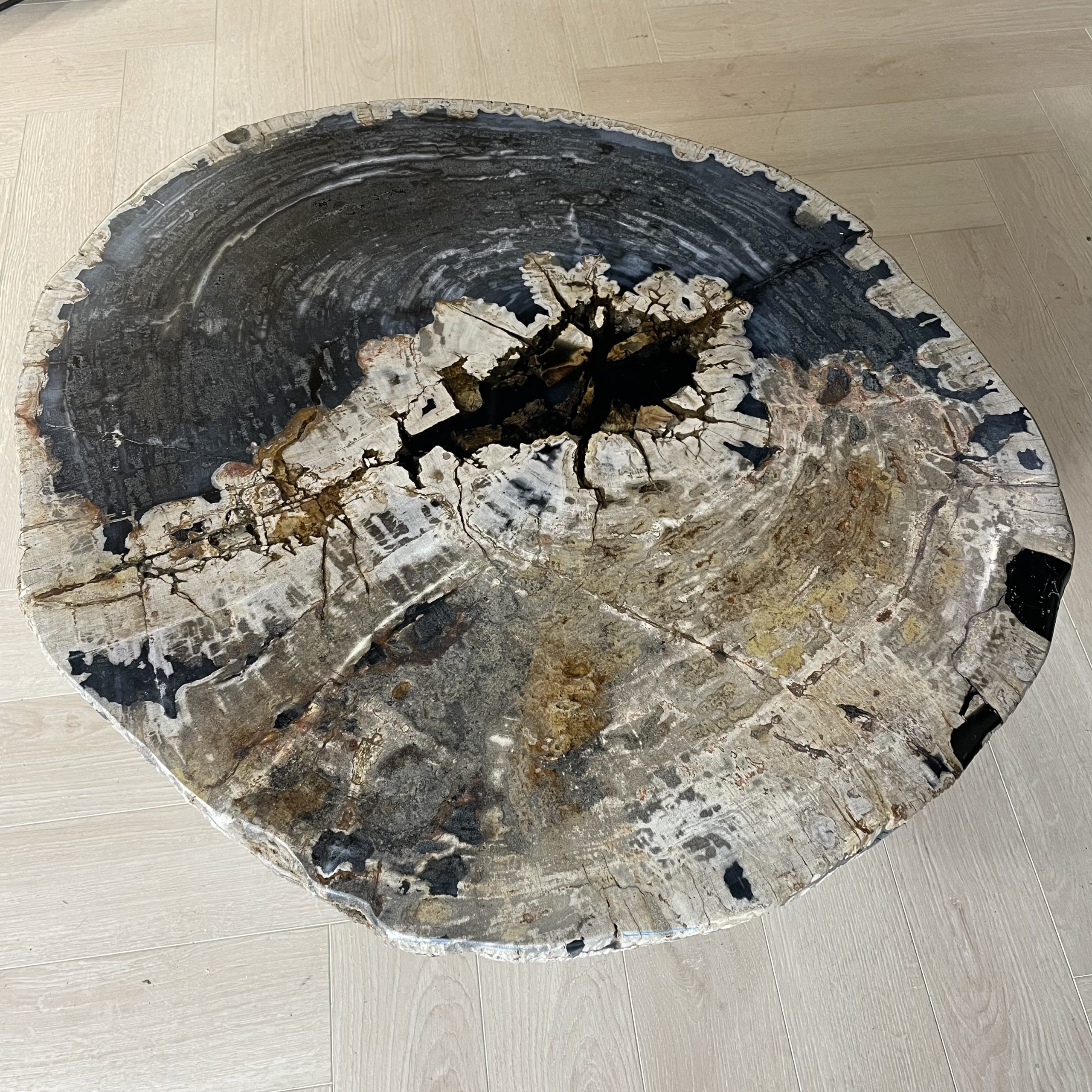Beistelltisch versteinertes Holz