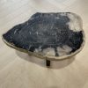 Couchtisch aus versteinertem Holz