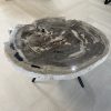 Couchtisch aus versteinertem Holz