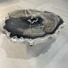 Couchtisch aus versteinertem Holz