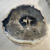 Couchtisch aus versteinertem Holz