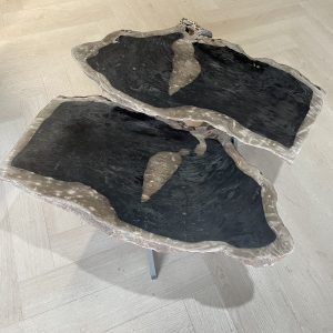 Couchtisch aus versteinertem Holz