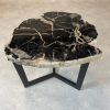 Couchtisch aus versteinertem Holz - Schwarz #409B5