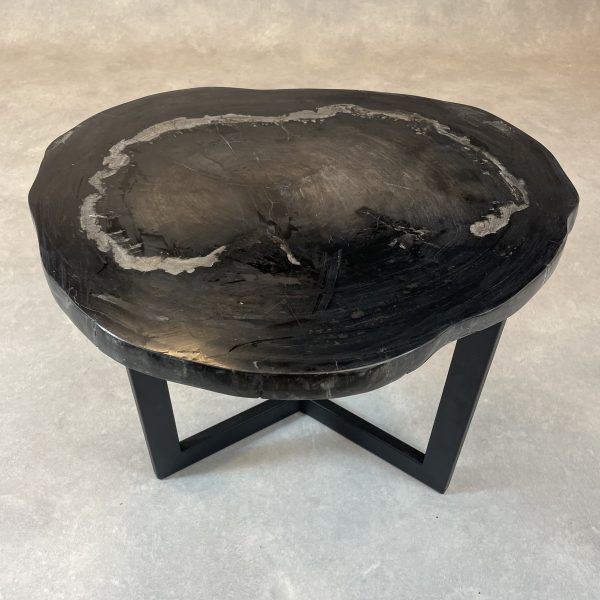 Couchtisch aus versteinertem Holz - Schwarz #410B17