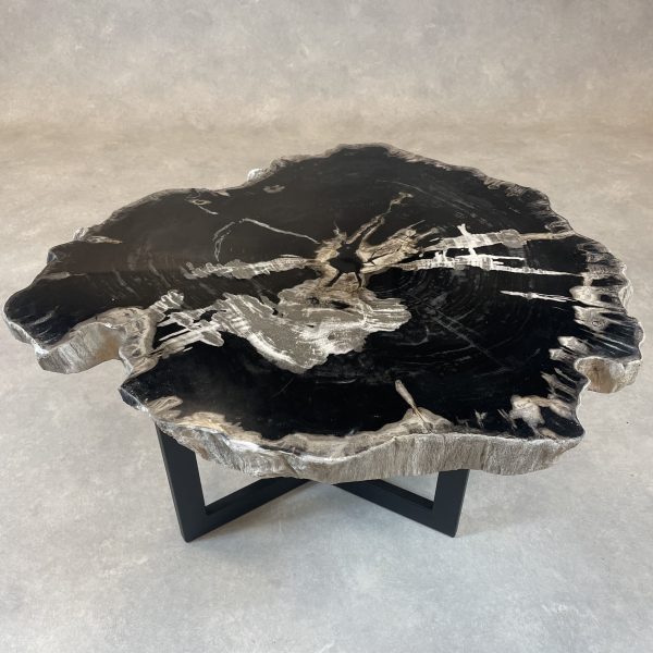 Couchtisch aus versteinertem Holz - Schwarz #482B21
