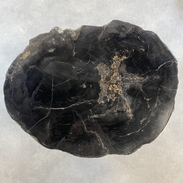 Couchtisch aus versteinertem Holz - Schwarz #392B11