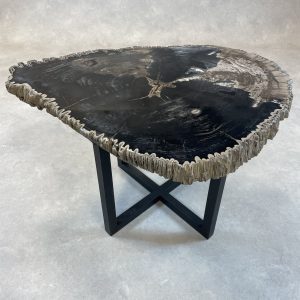 Couchtisch aus versteinertem Holz