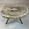 Couchtisch aus versteinertem Holz - Beige #150B1 – Bild 2